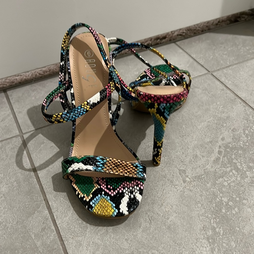 Colorful Snake Skin Stiletto Heels